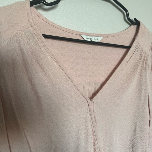 American Eagle Outfitters Blush Wrap Blouse Size Medium - Picture 6 of 7